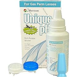 Menicon Unique pH Multi-Purpose Saline Solution Travel Pack 2.5 Oz and DMV Scleral Cup Large Contact Lens Handler - Remover, Inserter Bundle