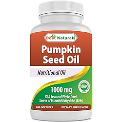 Best Naturals Pumpkin Seed Oil Bladder Control 1000 mg 180 Softgels
