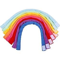 Hicarer 8 Pieces Chew Necklaces for Sensory Kids, Soft and Absorbent Terry Cloth Teething Chewy Necklace Absorbent Alternative to Chewing Clothing for Boys and Girls