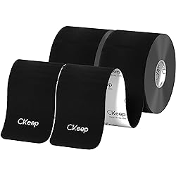 CKeep Uncut Kinesiology Tape2 Rolls, Original Cotton Elastic Premium Athletic Tape,Latex Free Hypoallergenic, 2inch x 16ft, Black