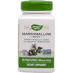 Nature's Way Premium Herbal Marshmallow Root, 960 mg per serving, 100 Capsules Packaging May Vary