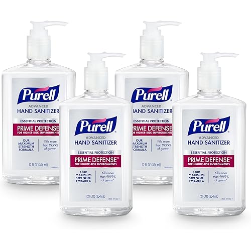 Purell Prime Defense Advanced Hand Sanitizer, Essential Protection, 12 fl oz Pump Bottles Pack of 4 - 3699-06-EC2
