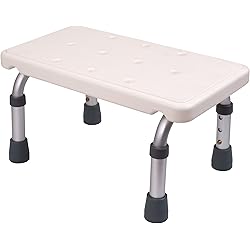 Medokare Adjustable Foot Stool - Stepping Stool for Adults and Children, Bedside High Bed Step for Seniors, Foot Stool Under Desk, Heavy Duty Portable Medical Footstool for Bath Or Kitchen Foot Step