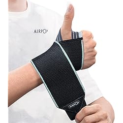 AIRPOP Wrist Wraps 2 Pack, FLEX Wrist Brace with Thumb Support 2022 Jun Upgraded, Wrist Compression Straps for Workouts, Gymnastics, Weightlifting, Men, Women, Fit Left and Right Hands