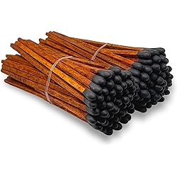 4" Brown Stick Black Tip Espresso Matches 100 Count, Striking Stickers | Decorative Unique & Fun for Your Home, Gifts, Accessories & Events | Premium Long Wood Safety Matches by Thankful Greetings