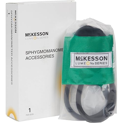 McKesson LUMEON Blood Pressure Cuff and Bulb, Green, Child Small, 13.9 cm to 19.5 cm, 1 Count