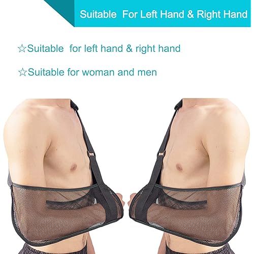 Arm Sling for Shoulder Injury Broken Arm Elbow Medical Grade Quality Mesh Arm Support Small for Men Women Injury Recovery Arm Immobilizer Unisex, 13-16 Black