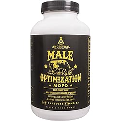 Ancestral Supplements Mofo, Supplements for Men Support Testosterone Levels and Overall Men's Health and Wellness, Non-GMO Grass Fed Beef Organ Supplement with Liver, No Fillers, 180 Capsules