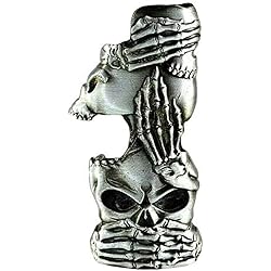 Skull Head and Skeleton Hand Metal Lighter Case Cover Holder fits BIC Full Standard Size Lighter J6