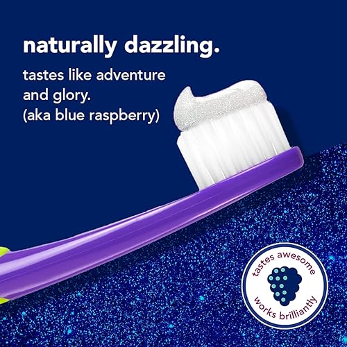 hello Dragon Dazzle Blue Raspberry Kids Toothpaste, Fluoride Toothpaste, Ages 2, No Artificial Sweeteners, No SLS, Gluten Free, Vegan, Pack of 3, 4.2 OZ Tubes