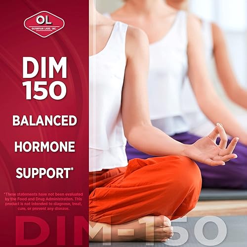 Olympian Labs DIM Supplement 150mg - DIM Diindolylmethane 60 Capsule Supply of DIM for Estrogen Balance, Hormone Menopause Relief, Acne Treatment, PCOS, Bodybuilding