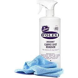 Black Swan Distributors - FOLEX Instant Carpet Spot Remover 32 oz & Non-Abrasive, Washable Microfiber Cleaning Cloth 15x15 in - Household Stain Treater Kit - Handheld Rug & Upholstery Cleaner