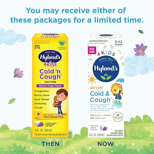 Hyland's Cold Medicine for Kids Ages 2 by Hylands, Daytime for Cough, Decongestant, Allergy Symptom Relief, 4 Fl Oz