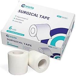 Conkote Soft Paper Surgical Tape 2" x 10 Yards, Gentle Adhesion and Hypoallergenic, 6 Rolls