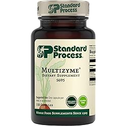 Standard Process Multizyme - Whole Food Pancreas Support, Pancreatin Digestive Enzymes, Digestive Health and Pancreatic Enzymes with Cellulase, Papain, Amylase, Lipase and More - 150 Capsules