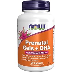 NOW Supplements, Prenatal Gels DHA with 250 mg DHA per serving, plus Borage Oil GLA, 90 Softgels