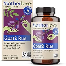 Motherlove Goat’s Rue 120 Liquid caps Lactation Supplement for Breast Tissue Development & Breast Milk Supply Optimization—Non-GMO, Organic Herbs, Vegan, Kosher, Soy-Free