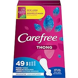 Carefree Thong Regular Liner Pack of 1 Unscented 49 Count