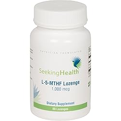 L-5-MTHF Lozenge | Active Form of Folate | 1,000 mcg of Pure, Non-Racemic Form of L-Methylfolate | 60 Servings | Optimal Absorption | Seeking Health