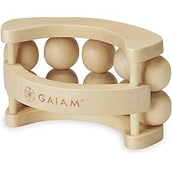 Gaiam Relax Massage Ball Roller - Handheld Wooden Total Body Massager for Back, Neck, Foot, Calf, Leg, Arm | Deep Tissue Massager Relief for Sore Muscles