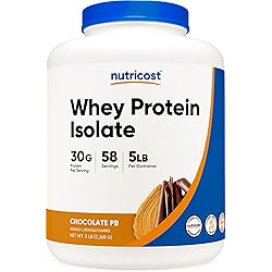 Nutricost Whey Protein Isolate Chocolate Peanut Butter, 5 Pound Protein Powder