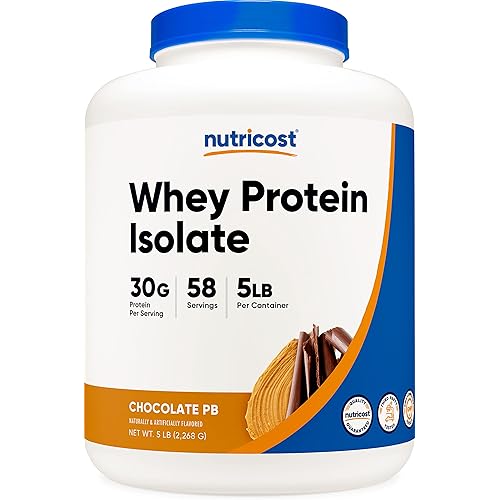 Nutricost Whey Protein Isolate Chocolate Peanut Butter, 5 Pound Protein Powder