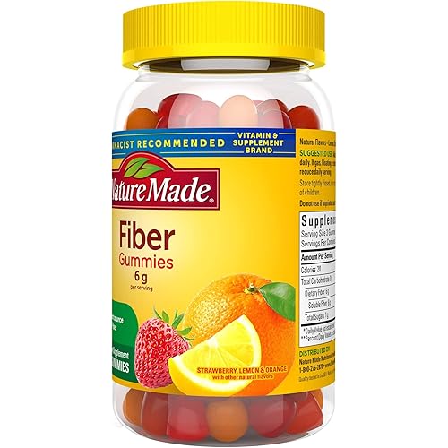 Nature Made Fiber 6 g, Dietary Supplement for Digestive Health Support, 90 Fiber Gummies, 30 Day Supply