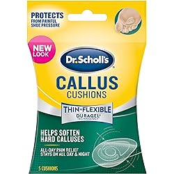 Dr. Scholl's CALLUS CUSHION with Duragel Technology, 5ct Relieves Callus Pressure and Provides Cushioning Protection against Shoe Pressure and Friction for All-Day Pain Relief