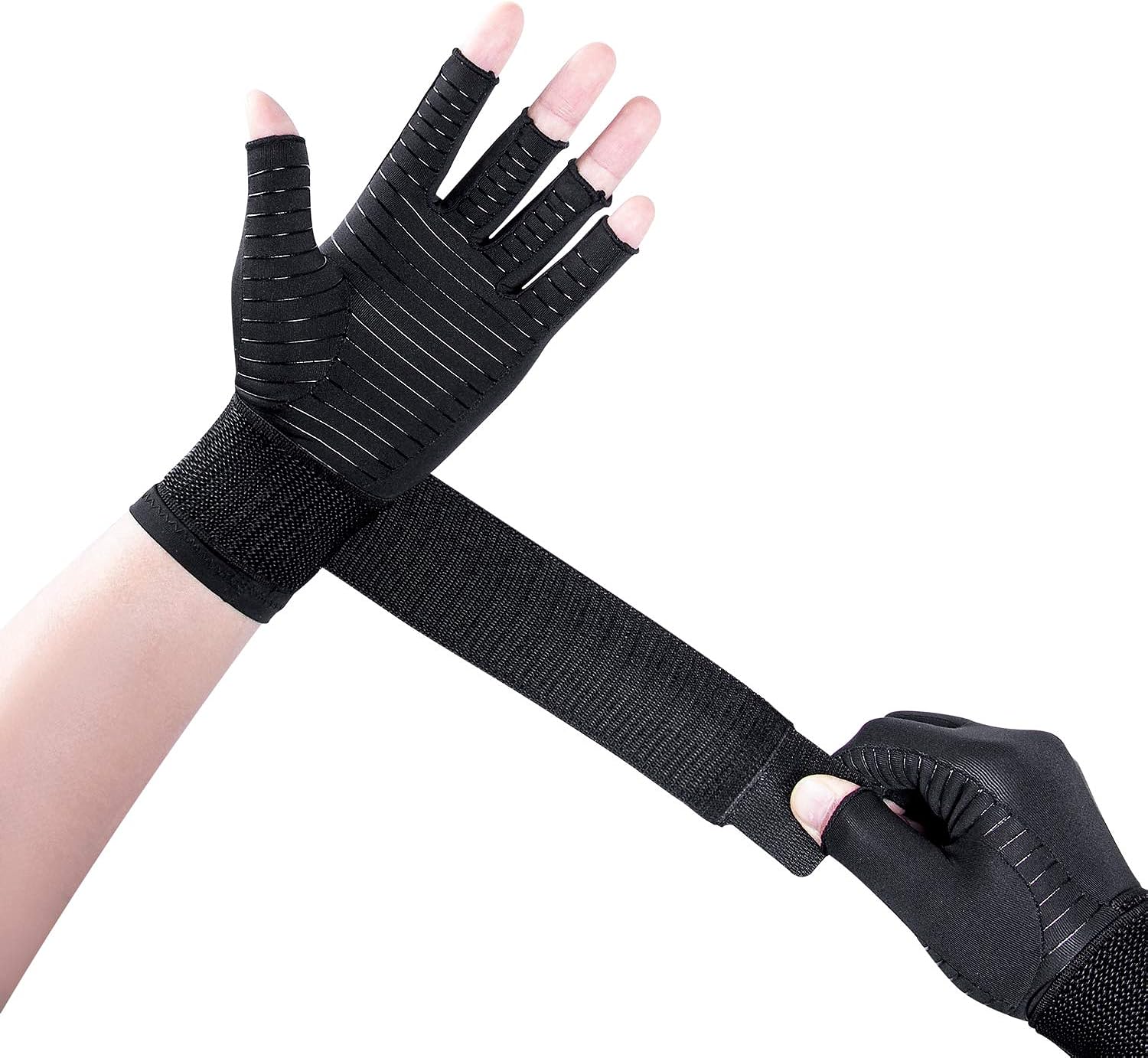 THX4COPPER Compression Arthritis Gloves with Strap,Carpal Tunnel,Typing,Support