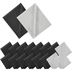 18 Pack Premium Microfiber Cleaning Cloths, Lintfree Fiber Cleaning Cloth for Cleaning Lenses, Glasses, Glass, Screens, Cameras, Cell Phone, Eyeglasses, LCD TV Screens, Tablets and More