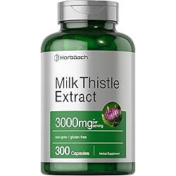 Milk Thistle Extract | 3000mg | 300 Capsules | Non-GMO, Gluten Free Supplement | by Horbaach