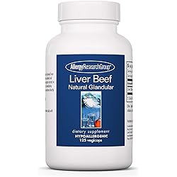 Allergy Research Group - Liver Beef - Natural Glandular - Liver and Nutrition Support - 125 Vegicaps