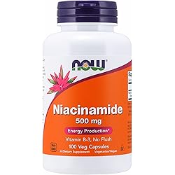 Now Foods Niacinamide 500mg, Vitamin B-3 Capsules, 100-Count