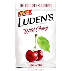 Luden's Wild Cherry Throat Drops | Deliciously Soothing | 30 Drops | 1 Bag