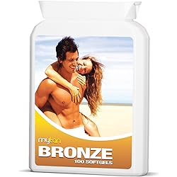 MyTan Bronze Tanning Pills | 100 Softgels | Sunless Tan Supplement | With Astaxanthin Lutein Lycopene And More | Over 7-Week Supply