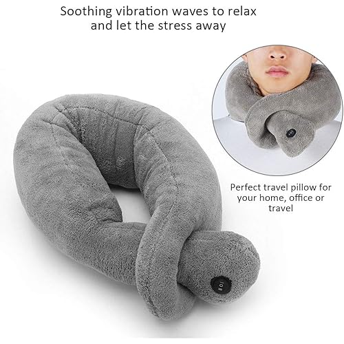 Vibrating Massage Pillow, with Cotton Neck Massage Cushion 84cm Massage Pillow for Office and Travel