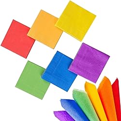 Whaline 120 Pieces Rainbow Cocktail Napkin Bright Beverage Luncheon Paper Napkins 2 Ply for Gay Pride Day, Home and Party Favors, 6 Colors