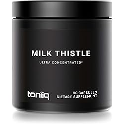 Ultra High Strength Milk Thistle Capsules - 25,000mg 50x Concentrated Extract - 80% Silymarin - Highly Purified and Highly Bioavailable Liver Support Supplement