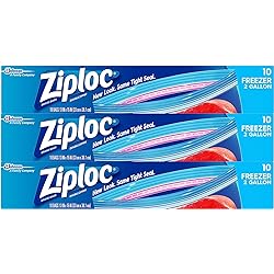 Ziploc Two Gallon Food Storage Freezer Bags, Grip 'n Seal Technology for Easier Grip, Open, and Close, 10 Count, Pack of 3 30 Total Bags