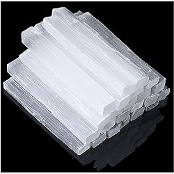 XIANNVXI 4 Inches Selenite Sticks Large Selenite Crystal Wands White Raw Rough Crystals Bulk for Healing Reiki Metaphysical Energy Drawing Protection Wiccan Altar Supplies 12 Pcs