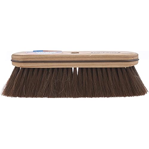 Superio Kitchen and Home Horsehair Broom With Wood Handle, Fine Premium Bristles - Heavy Duty Household Broom Easy Swiping Dust And Wisp Floors And Corners