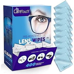 Lens Wipes with Microfiber Cloths - 400 Lens Cleaning Wipes and 10 Microfiber Cloths - Excellent for Eyeglasses and Camera Lenses