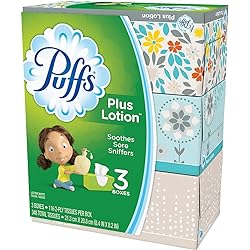 Puffs Puffs plus lotion facial tissues, 3 family boxes, 116 tissues per box, 348 Count,116 Count Pack of 3