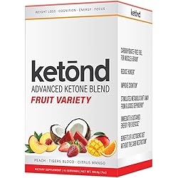 Exogenous Ketones Advanced Blend by Ketond - Drink Ketones for Rapid Weight Loss - Best Fuel for Energy, Mental Performance and Weight Loss - Citrus Mango, Tigers Blood, Peach 15 Stick Packs