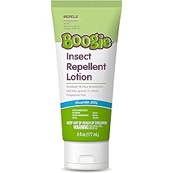 Boogie Insect Repellent Lotion, Keep Mosquitoes, Ticks and Flies Off, DEET Alternative Repellent, Up to 14-Hour Protection, Fragrance-Free, 6 Ounce, Odorless Lotion