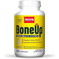 Jarrow Formulas BoneUp - 360 Capsules - Micronutrient Formula for Bone Health - Includes Natural Sources of Vitamin D3, Vitamin K2 as MK-7 & Calcium - 180 Servings