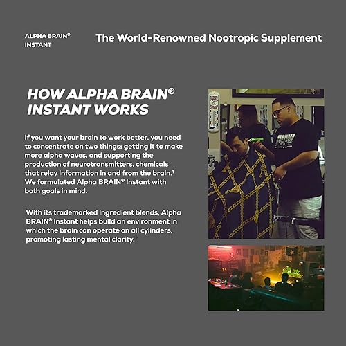 ONNIT Alpha Brain Instant - Meyer Lemon Flavor - Nootropic Brain Booster Memory Supplement - Brain Support for Focus, Energy & Clarity - Alpha GPC Choline, Cats Claw, L-Theanine, Bacopa - 30ct