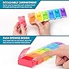 LEMBOL Detachable 7 Day Pill Organizer,Easy to Open Weekly Pill Case,Large Daily Pill Box for PillsVitaminFish OilSupplementsRainbow