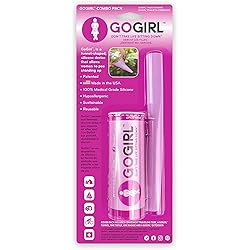 GoGirl Combo Pack Pink #1 FUD Made in The USA. GoGirl Extension, Pee Standing Up! Portable Female Urinal for Women, Soft, Flexible, Reusable, Pee Funnel
