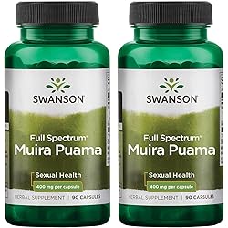 Swanson Muira Puama Root Sexual Health Virility Libido Boost Support Men's Women's Supplement 400 mg 90 Capsules 2 Pack